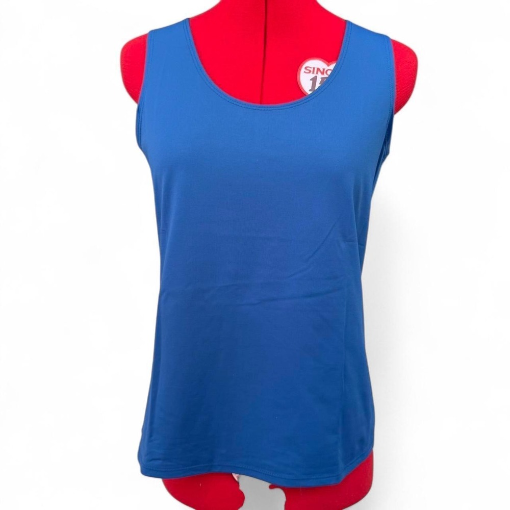 Chico's microfiber contemporary tank top basic knit duchess blue Size 1 Medium